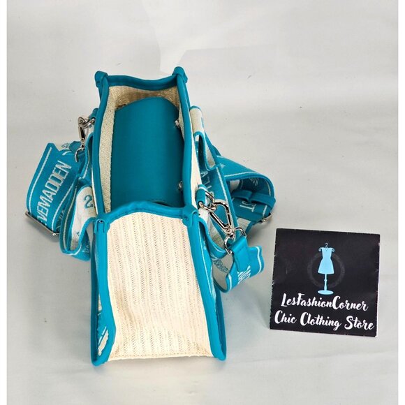 NWOT Steve Madden Women's Bwebbers Straw Crossbody Bag Air Pod Case Teal 293 - Picture 9 of 12